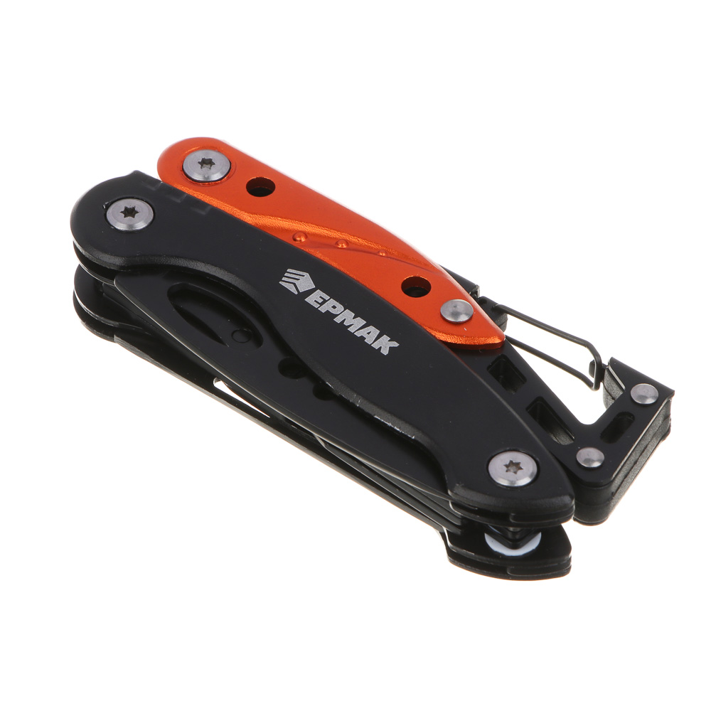 ЕРМАК Инструмент многофункциональный на карабине, 8 в 1, нерж. сталь, алюминий, арт.№ 070-028