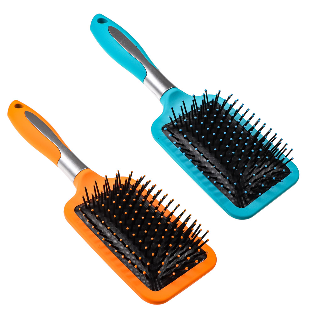 Расческа массажная тм ЮНИLOOK, пластик, силикон, 25,5см, 2 цвета, арт.№ 356-197