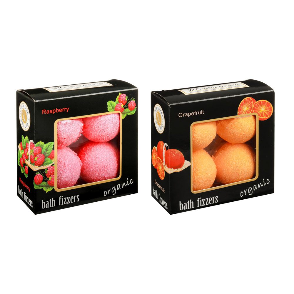 Набор подарочный Spa by Lara Соль шипучая для ванн 40г х 4шт. (Малина/Грейпфрут), арт.№ 937-088