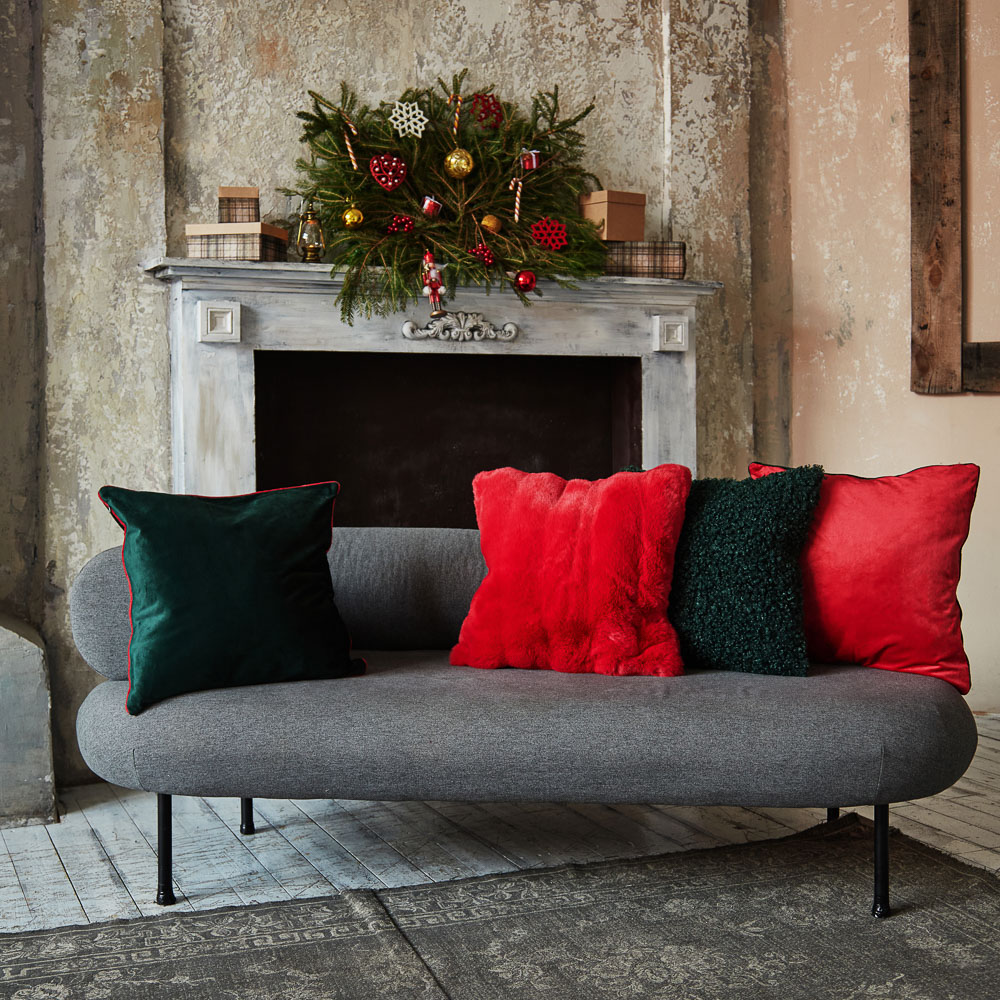 PROVANCE Асти Чехол для подушки велюр 45х45см, 100% полиэстер, зеленый, арт.№ 492-140