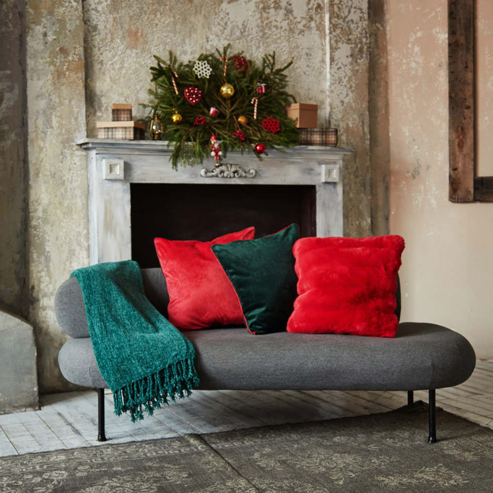 PROVANCE Асти Чехол для подушки велюр 45х45см, 100% полиэстер, красный, арт.№ 492-139