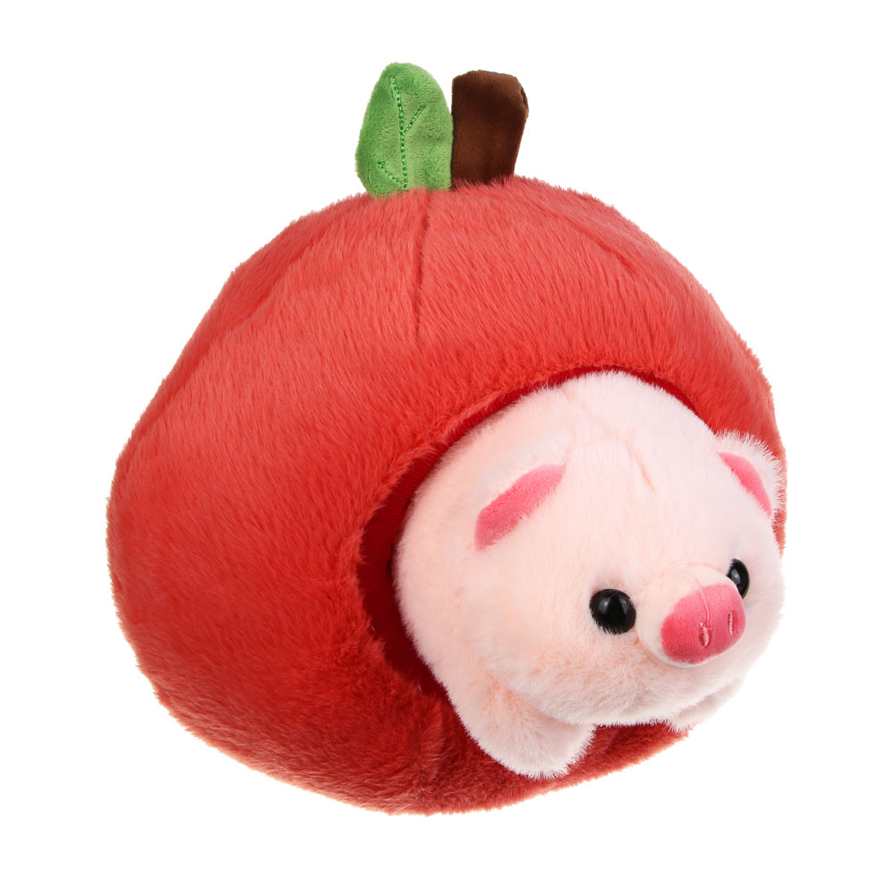 Игрушка мягкая "Свинка в яблоке", полиэстер, ИГРОЛЕНД, 3+, 1811-04, арт.№ 264-543