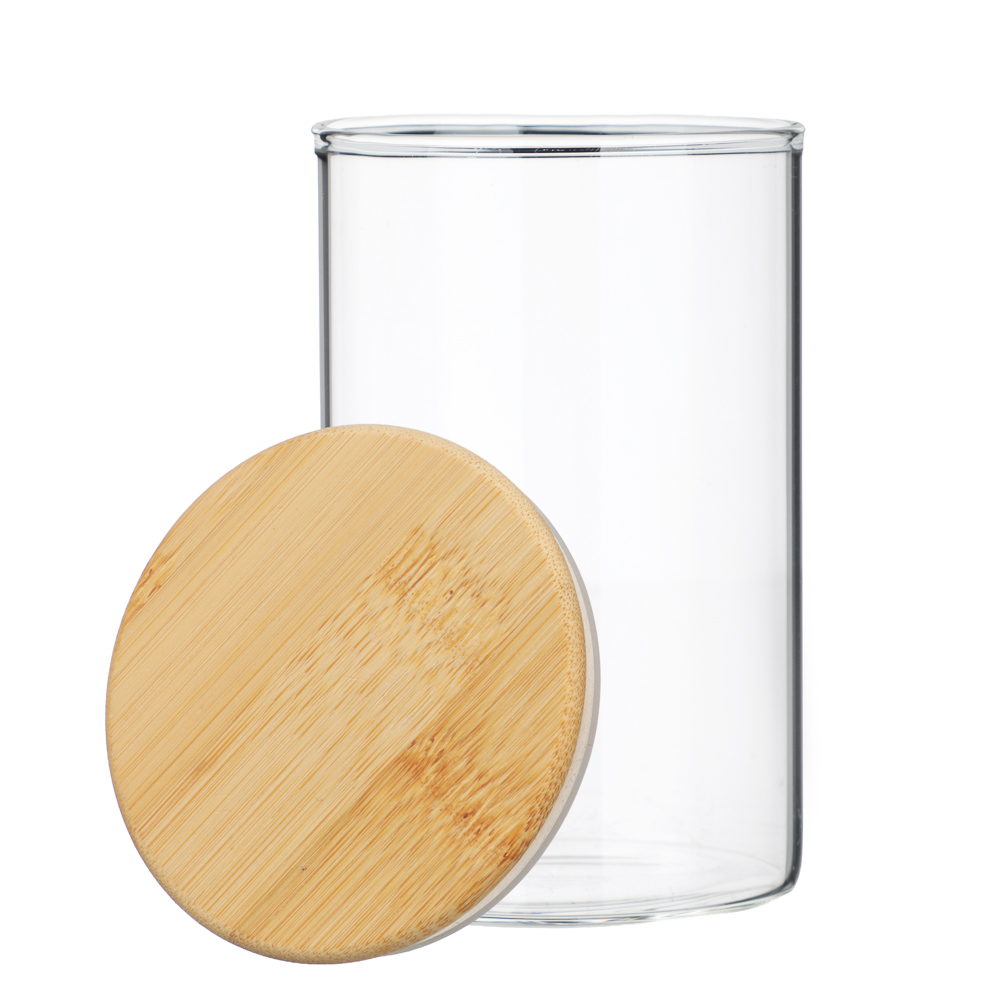 Банка для сыпучих продуктов, стекло, бамбук.крышка, 300мл, арт.№ 828-355