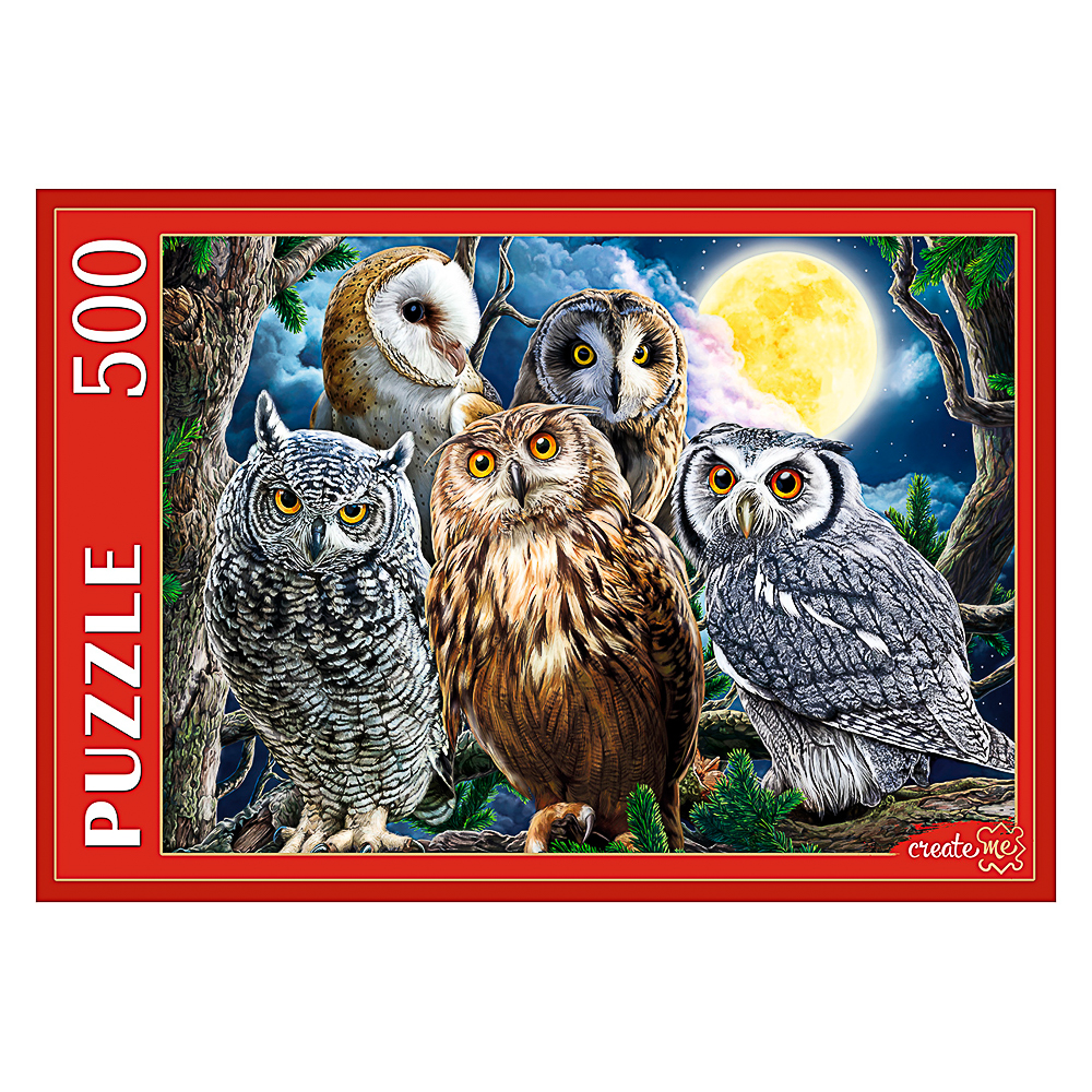 ПАЗЛЫ 500 элементов в ассортименте, 46,3х33,5х24,2см, 5 дизайнов, арт.№ 262-536