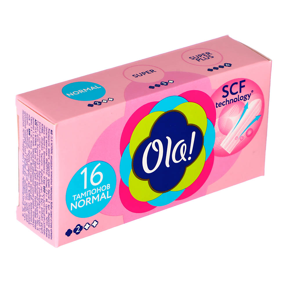 Тампоны женские гигиенические OLA! normal Шелковистая поверхность, к/у,16шт, арт.№ 943-008