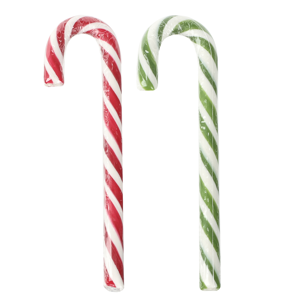 Карамельная трость новогодняя два вкуса: яблоко, клубника 15г, арт.№ 347-506