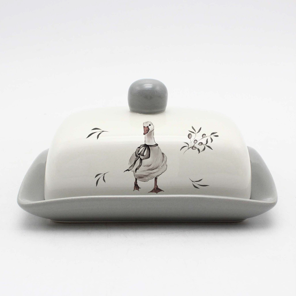 Масленка Гуси тм MILLIMI, 17х13х8см, керамика, арт.№ 824-354