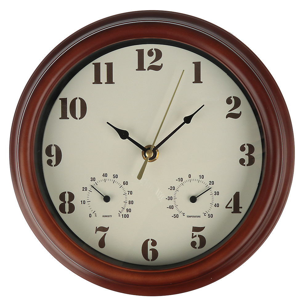 LADECOR CHRONO Часы настенные с термометром и гигрометром, 22,8x22,8x4,6см, пластик, арт.№ 581-936