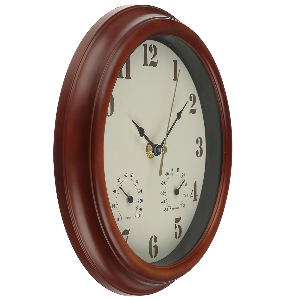 LADECOR CHRONO Часы настенные с термометром и гигрометром, 22,8x22,8x4,6см, пластик, арт.№ 581-936