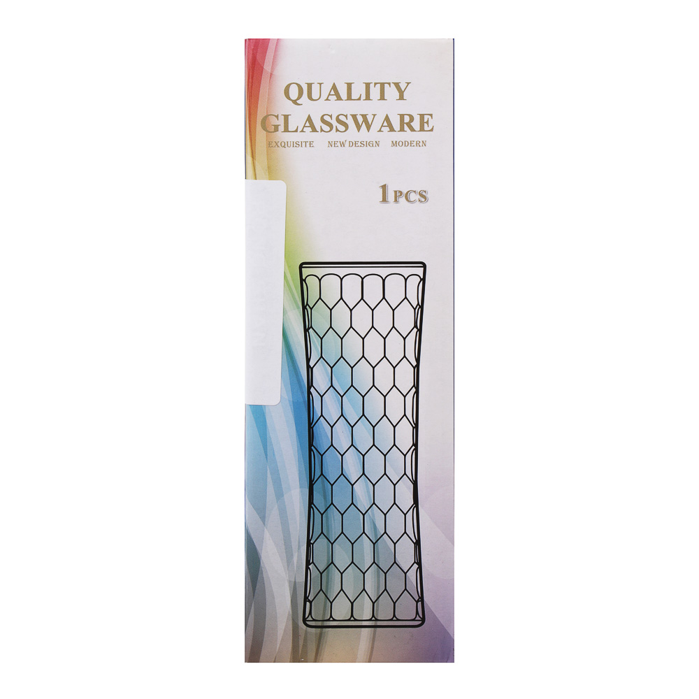 Ваза стеклянная, 5,5х6x18 см, 3 дизайна, арт.№ 502-218