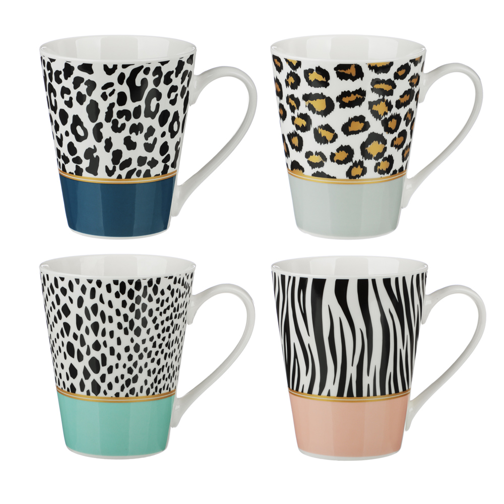 MILLIMI Саванна Кружка 380мл, фарфор, 4 дизайна, арт.№ 806-054