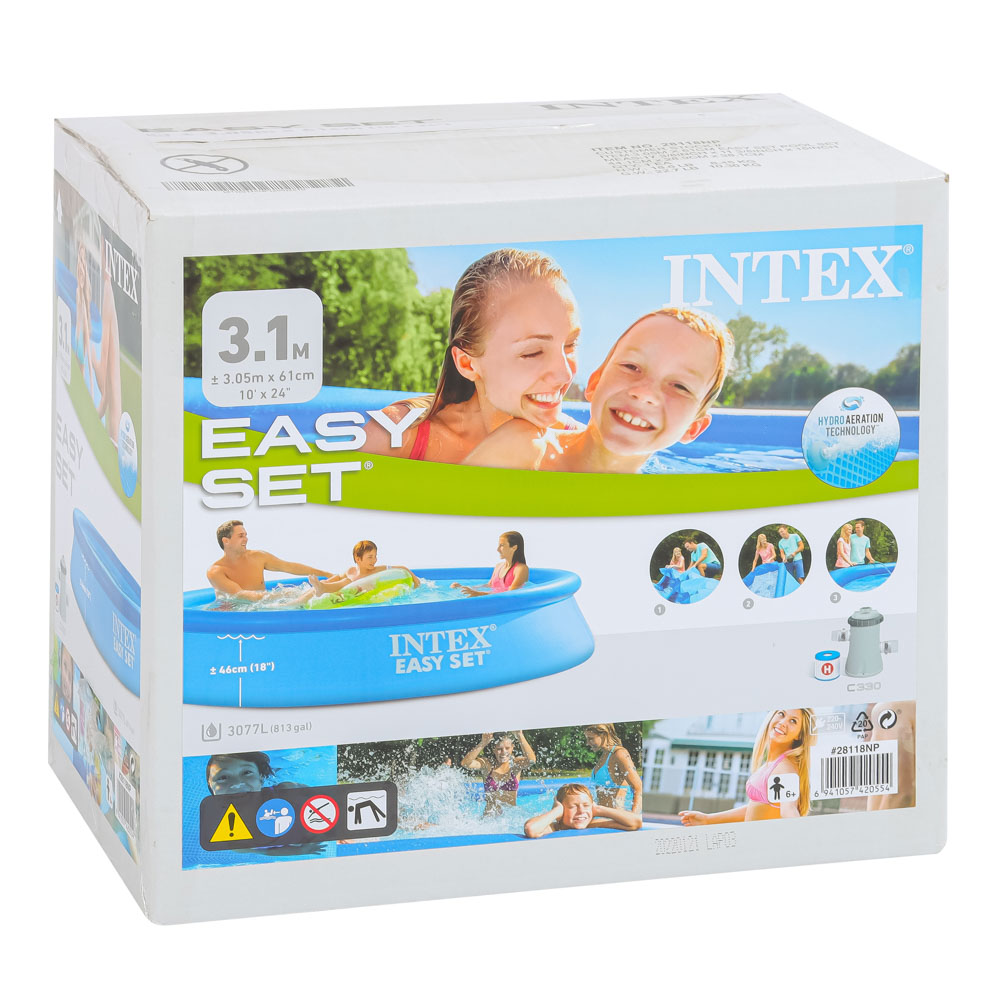 INTEX Бассейн надувной Изи Сет 305х61см, фильтр-насос, 28118NP, арт.№ 051-005