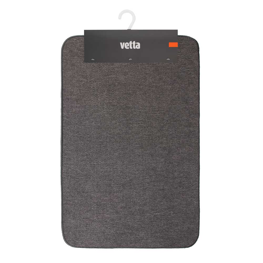 Коврик для ванной комнаты тм VETTA Canva, замша 260г/м², резина, 75х45см, серый, арт.№ 462-824