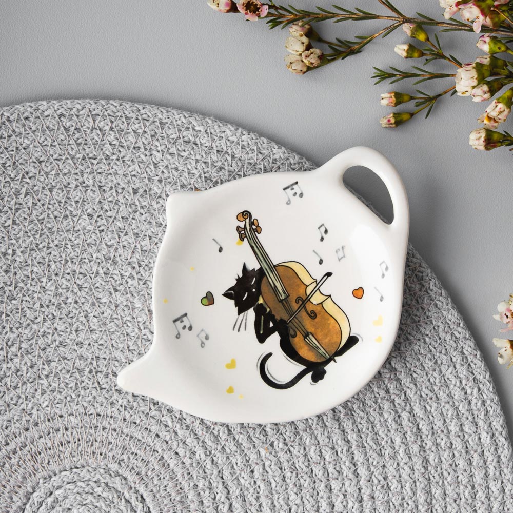 MILLIMI Котейка Подставка под чайный пакетик, 12х9х1,5см, керамика, арт.№ 824-131