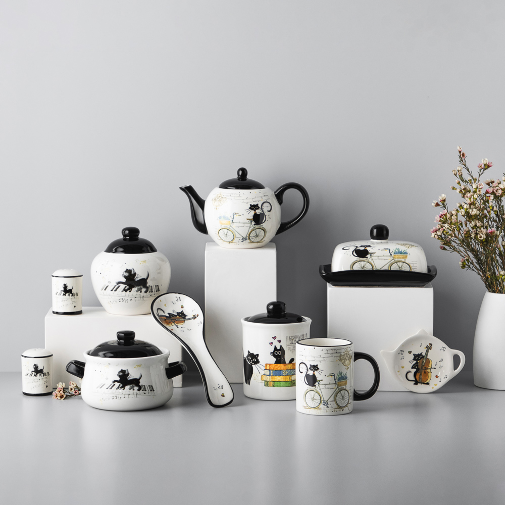 MILLIMI Котейка Подставка под чайный пакетик, 12х9х1,5см, керамика, арт.№ 824-131