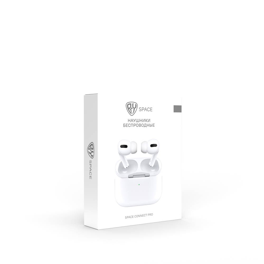 Наушники беспроводные TWS BY Space Connect Pro, беспроводная подзарядка, 30/350мАч, BT 5.0, арт.№ 410-050