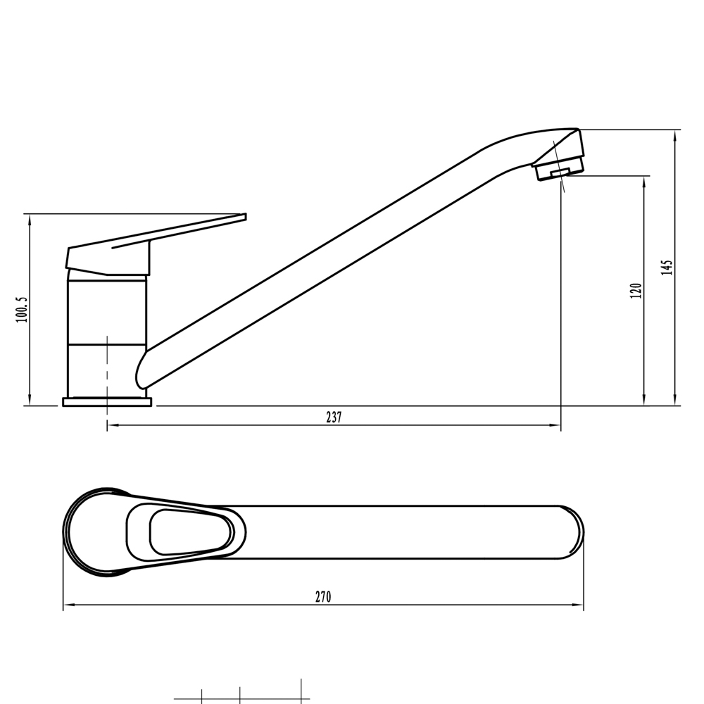 СоюзКран Смеситель для кухни, низкий излив 25см, керам. картридж 35мм, хром, цинк, SK01-I103, арт.№ 567-062