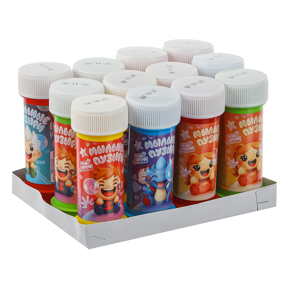 Мыльные пузыри BY Русские Супергерои, 50мл, мыльный раствор, пластик, 6 дизайнов, арт.№ 460-056