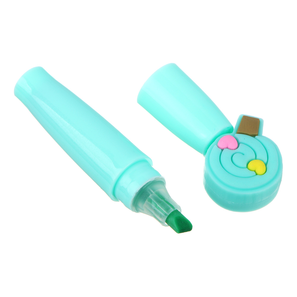 Маркер-выделитель, наконечник в форме конфеты, корпус 7,8 см, 6 дизайнов, пластик, арт.№ 613-004