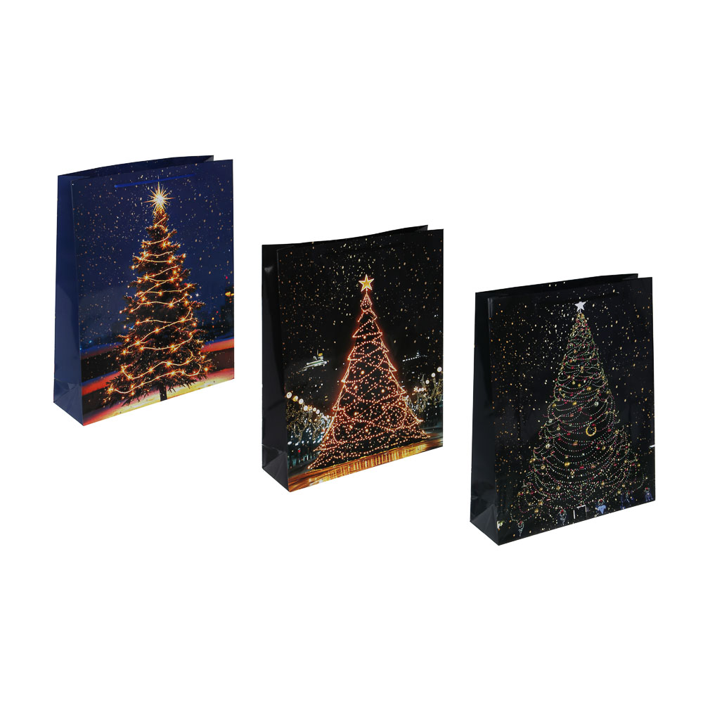 Пакет подарочный тм СНОУ БУМ, 32x40x10см, бумага, 3 дизайна, арт.7, арт.№ 507-403