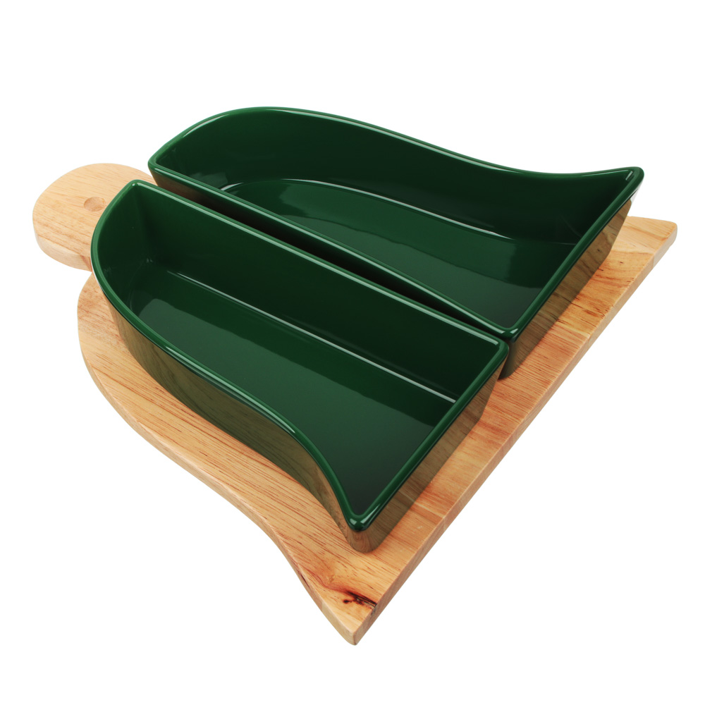 BY COLLECTION Асти Менажница, 30х30х6см, 3 предмета, фарфор, бамбук, арт.№ 820-766