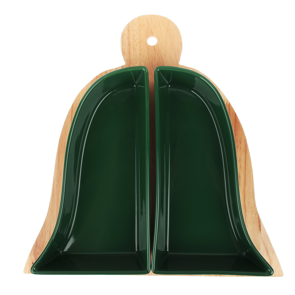 BY COLLECTION Асти Менажница, 30х30х6см, 3 предмета, фарфор, бамбук, арт.№ 820-766