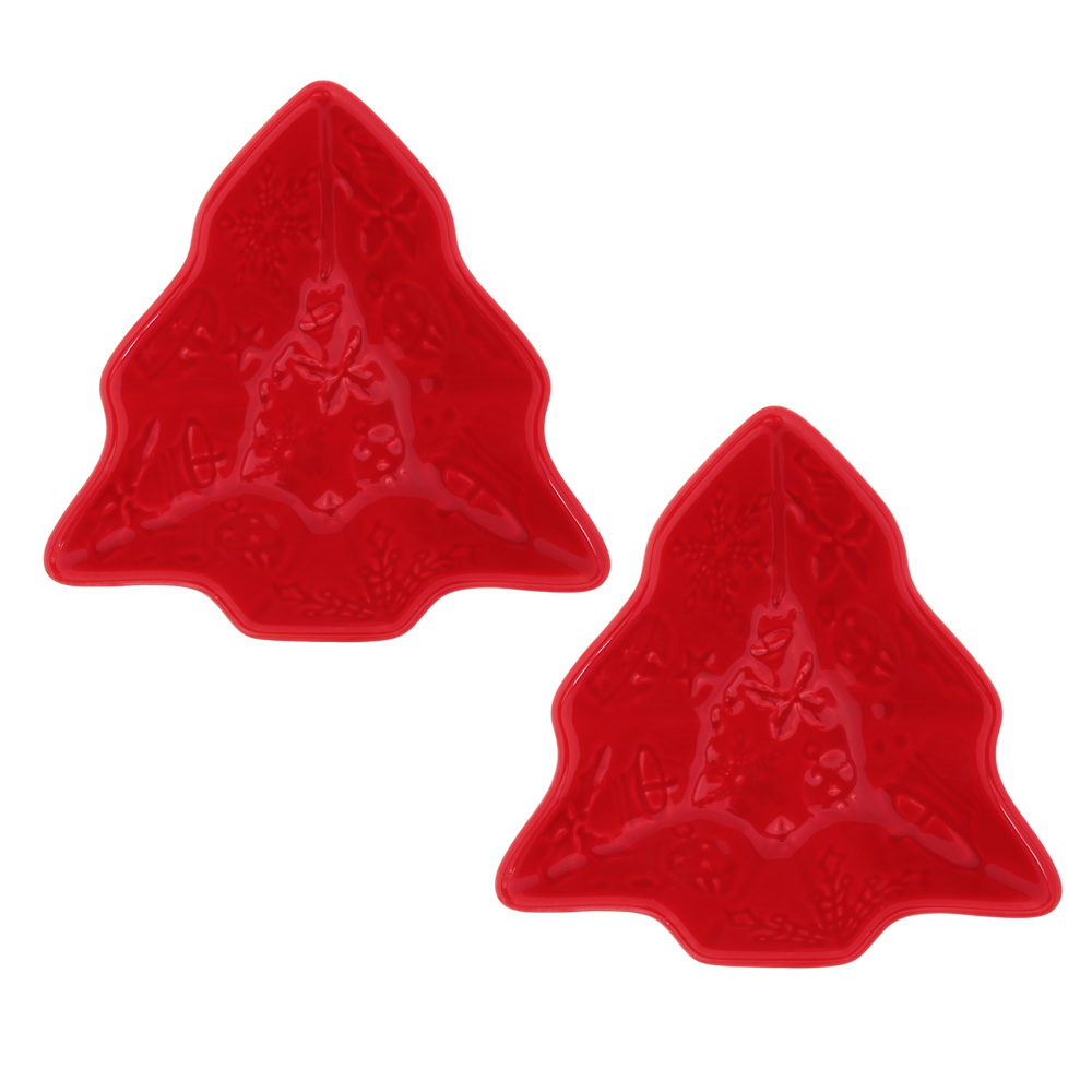 BY COLLECTION Асти Набор розеток в форме елочки, 2 шт, 11х11х3,5см, фарфор, арт.№ 820-767