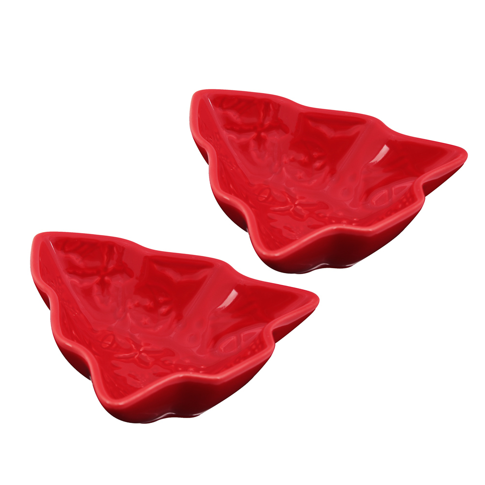 BY COLLECTION Асти Набор розеток в форме елочки, 2 шт, 11х11х3,5см, фарфор, арт.№ 820-767