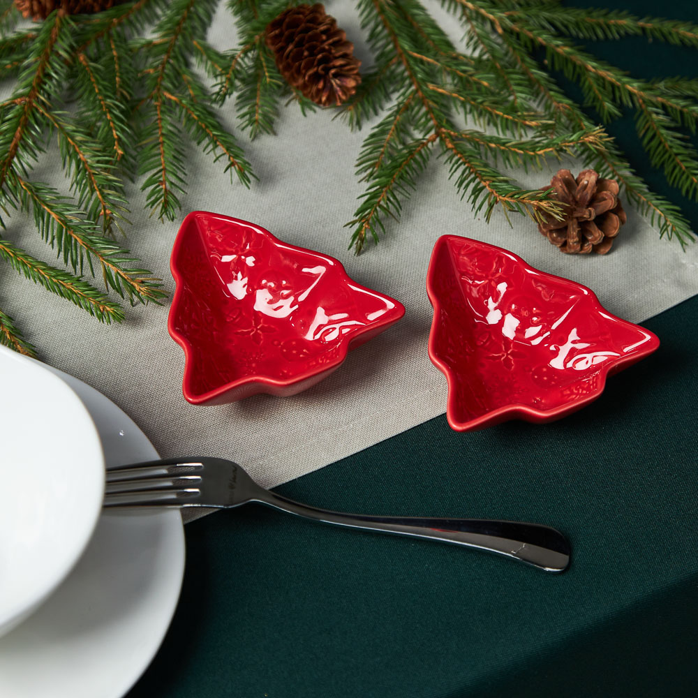 BY COLLECTION Асти Набор розеток в форме елочки, 2 шт, 11х11х3,5см, фарфор, арт.№ 820-767