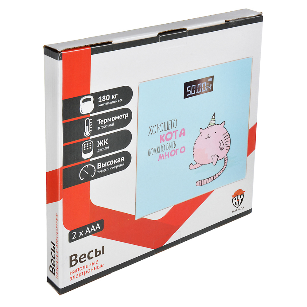 Весы напольные электронные "Нежность", ЖК-дисплей, макс. нагр.до 180кг, 28х28х0,5см, арт.№ 487-019