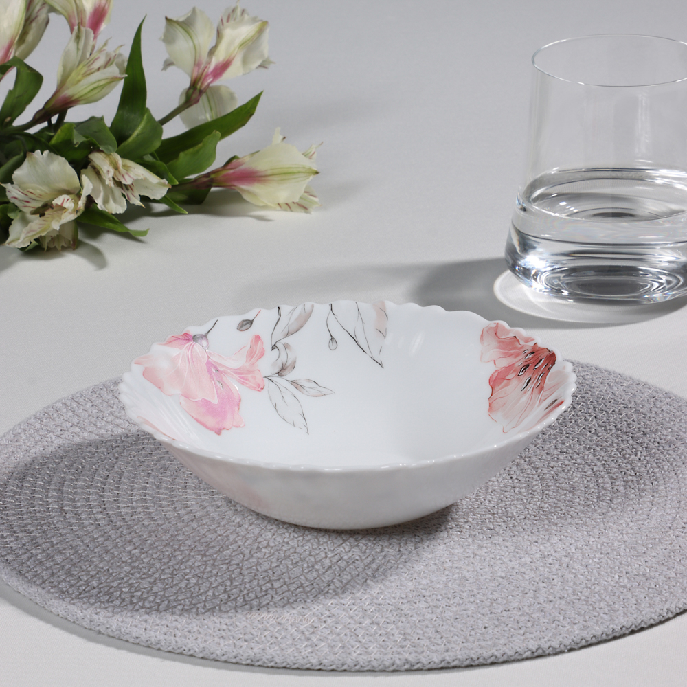 MILLIMI Роселла Салатник, опаловое стекло, 16.5см, арт.№ 818-874