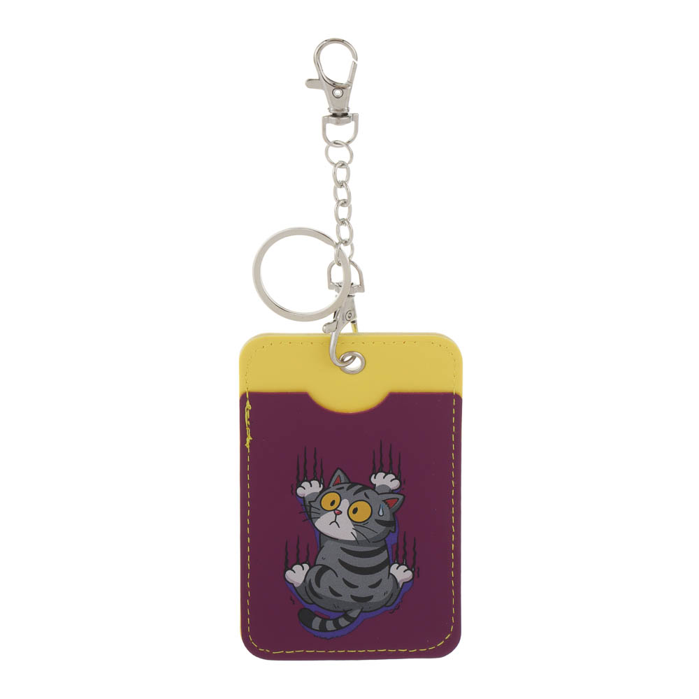 Чехол для пропуска тм ЮL двусторонний с кольцом и карабином, ПВХ, металл, 11х6,7см, 6 дизайнов, арт.№ 334-019