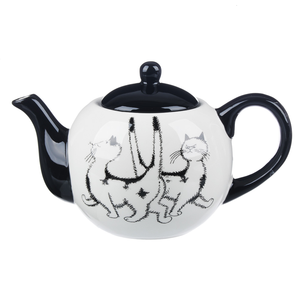 MILLIMI Черный кот Чайник заварочный 580мл, 18х11х11см, керамика, арт.№ 820-699