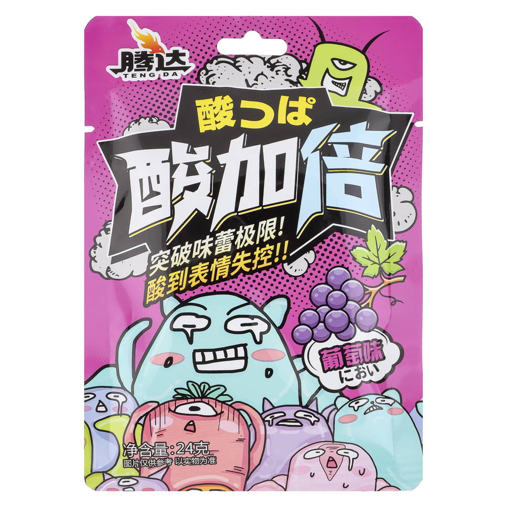 Конфеты супер кислые виноград Монстрики 24 гр, арт.№ 347-460