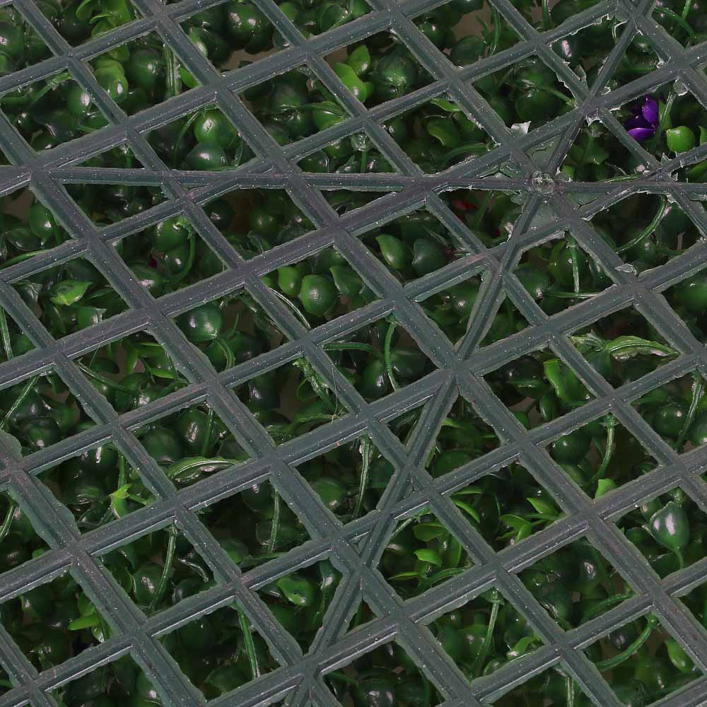 Изгородь искусственная тм INBLOOM, 60x40см, "Самшит с цветами", полипропилен, арт.№ 172-032
