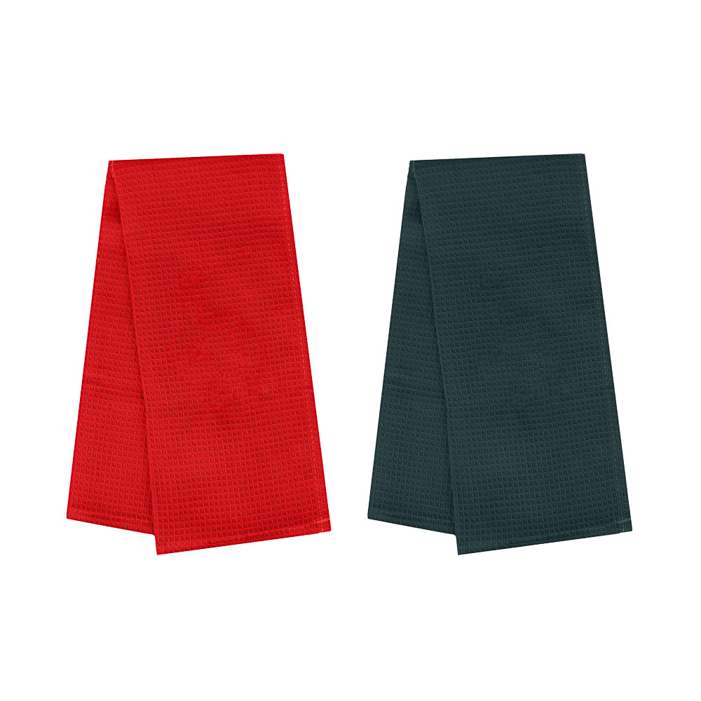 PROVANCE Шотландка Полотенце вафельное с кольцом для салфеток, 100% хлопок, фетр, 40х60см, 4 дизайна, арт.№ 492-075