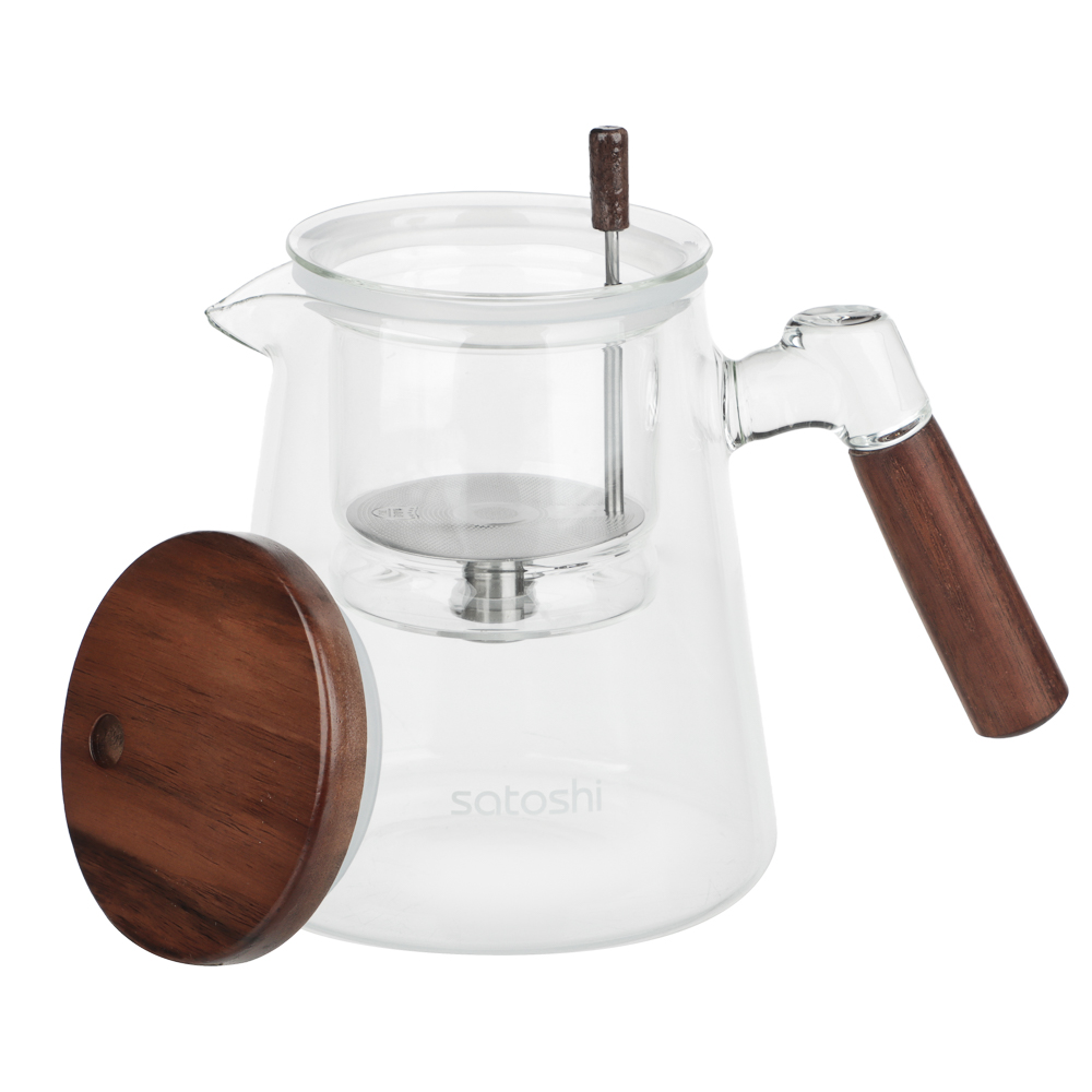 Чайник заварочный тм SATOSHI 900 мл Гунфу, с деревянной крышкой, арт.№ 850-276