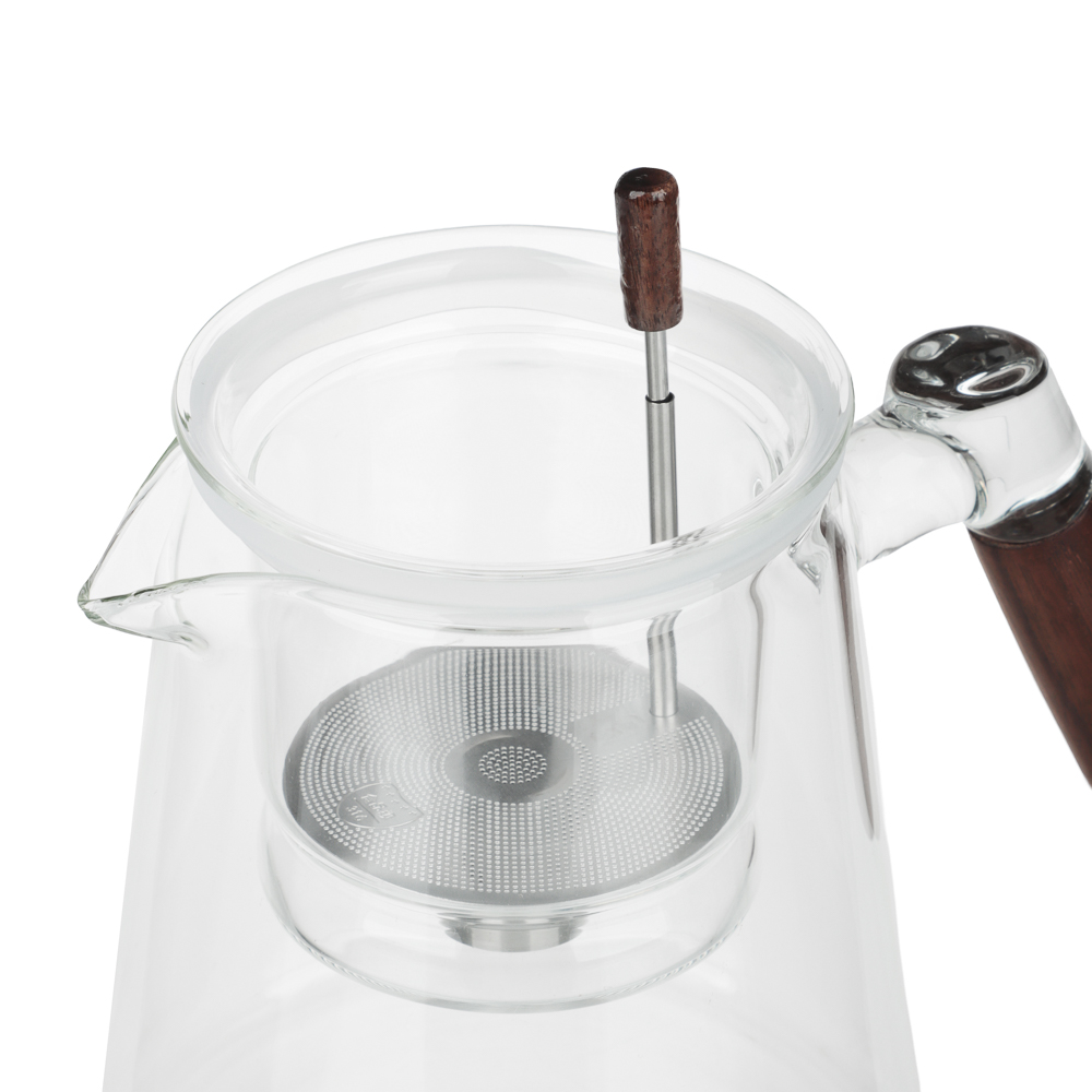 Чайник заварочный тм SATOSHI 900 мл Гунфу, с деревянной крышкой, арт.№ 850-276