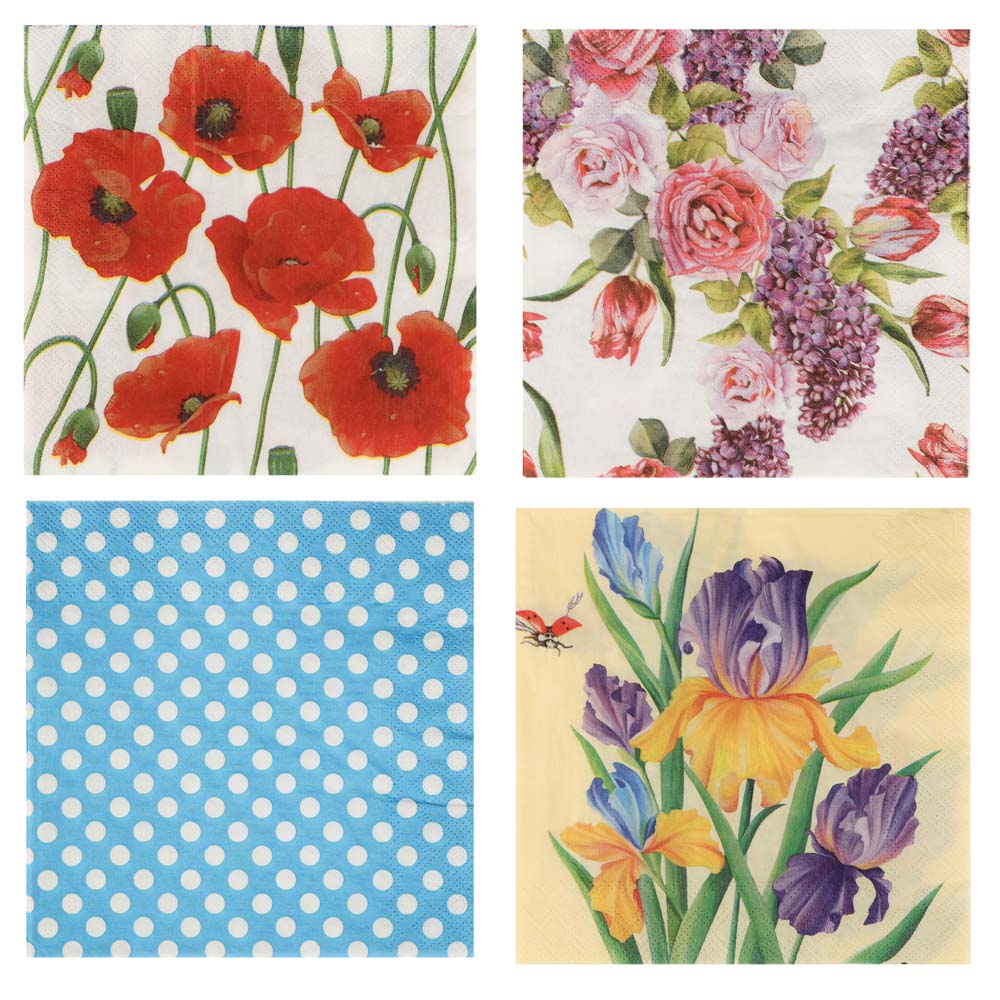 Салфетки бумажные 10шт, двухслойные, 33x33см, арт.№ 437-269