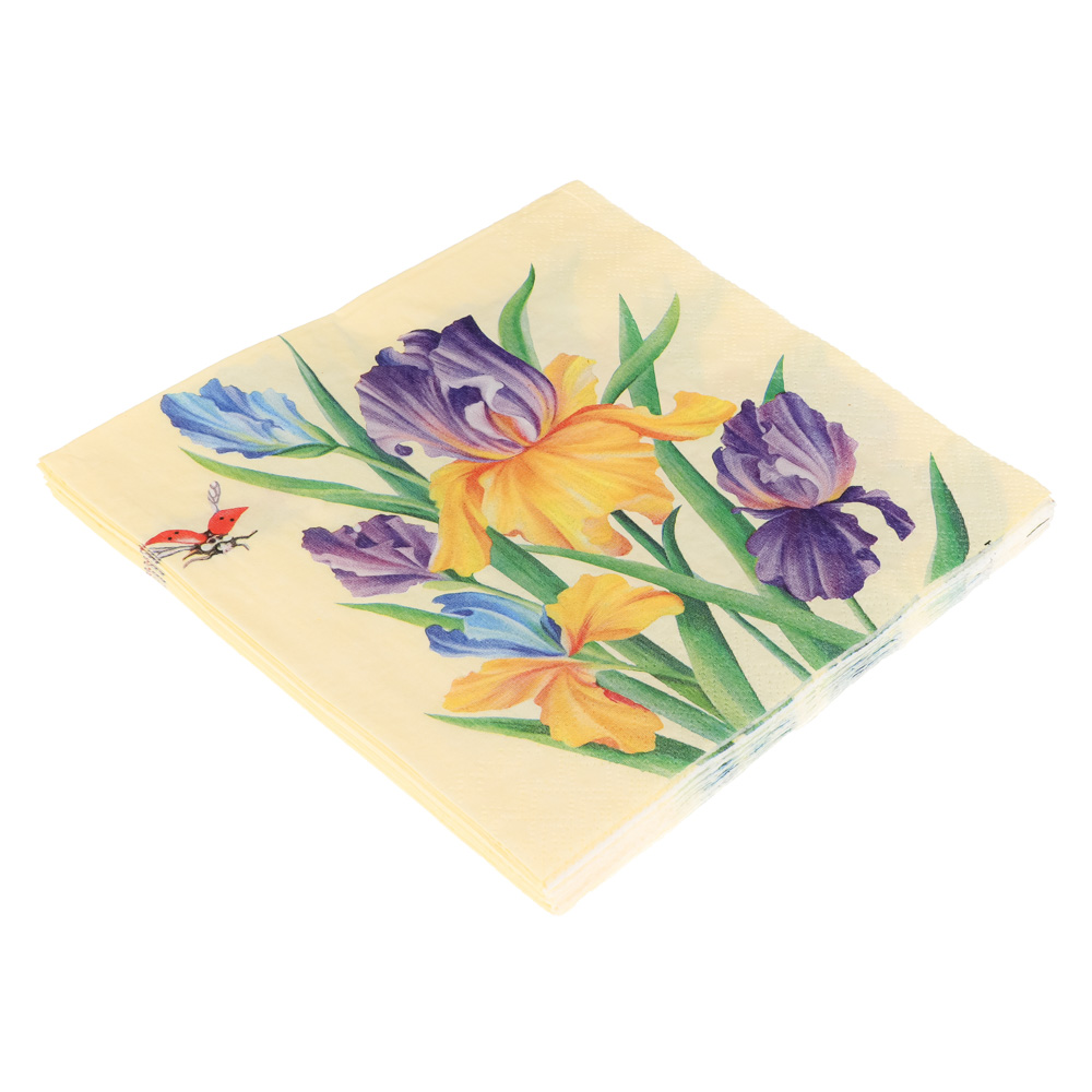 Салфетки бумажные 10шт, двухслойные, 33x33см, арт.№ 437-269