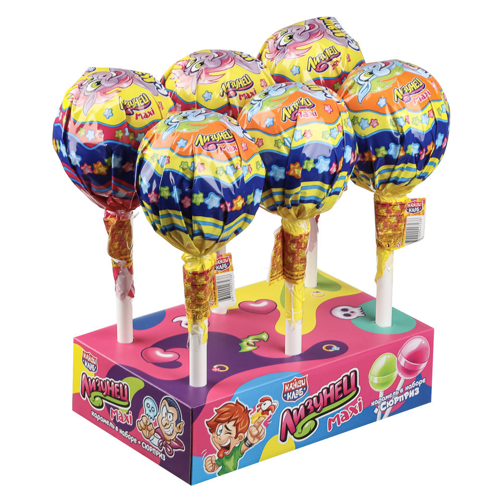 Карамель на палочке в наборе с подарком "Лизунец MAXI Няшка Коняшка" 112гр, арт.№ 347-510