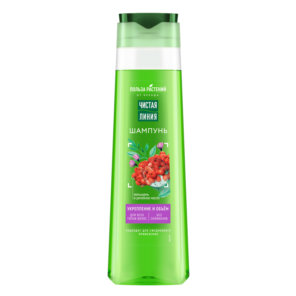 Шампунь для волос ЧИСТАЯ ЛИНИЯ 3 вида, п/б, 385мл, арт.№ 974-004
