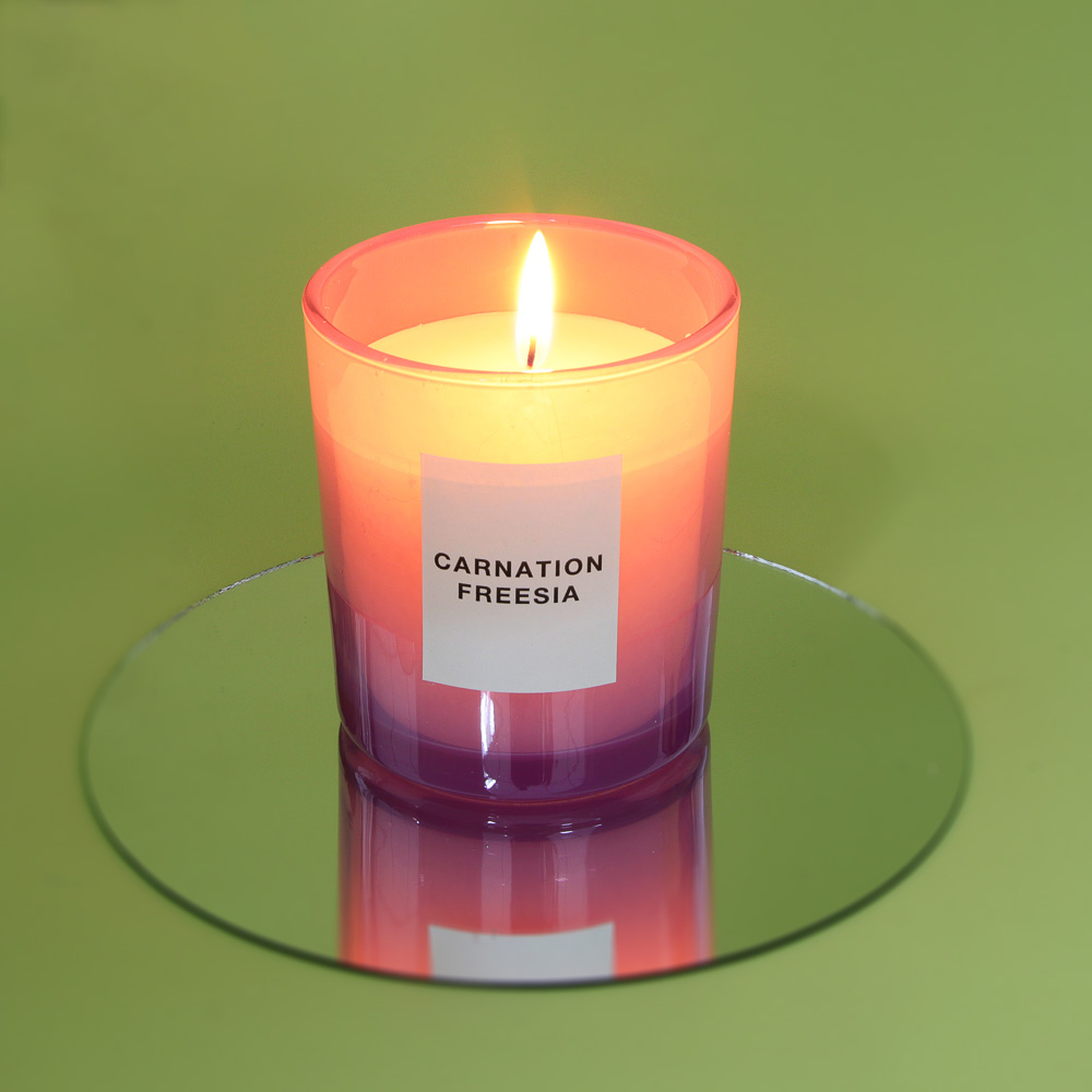 LADECOR Свеча ароматическая в стеклянном корпусе, 130 г, 7х7х8 см, 3 аромата, арт.№ 508-002