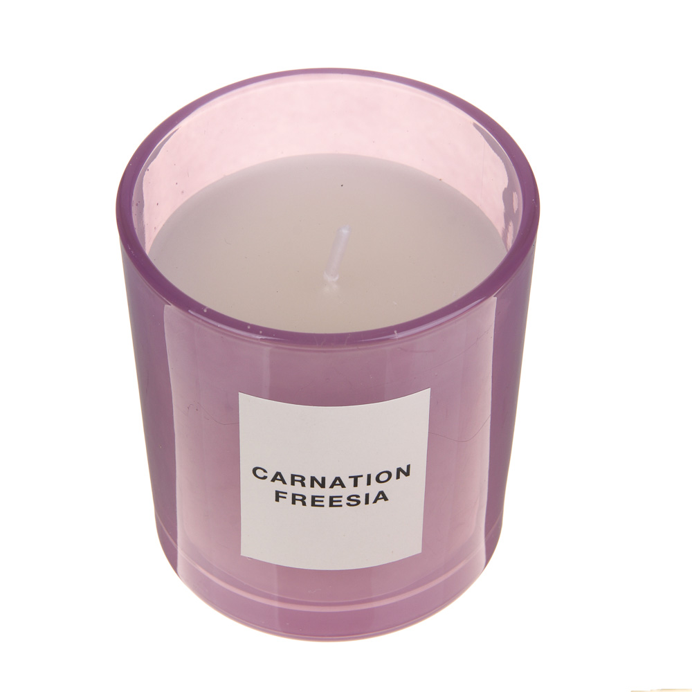 LADECOR Свеча ароматическая в стеклянном корпусе, 130 г, 7х7х8 см, 3 аромата, арт.№ 508-002