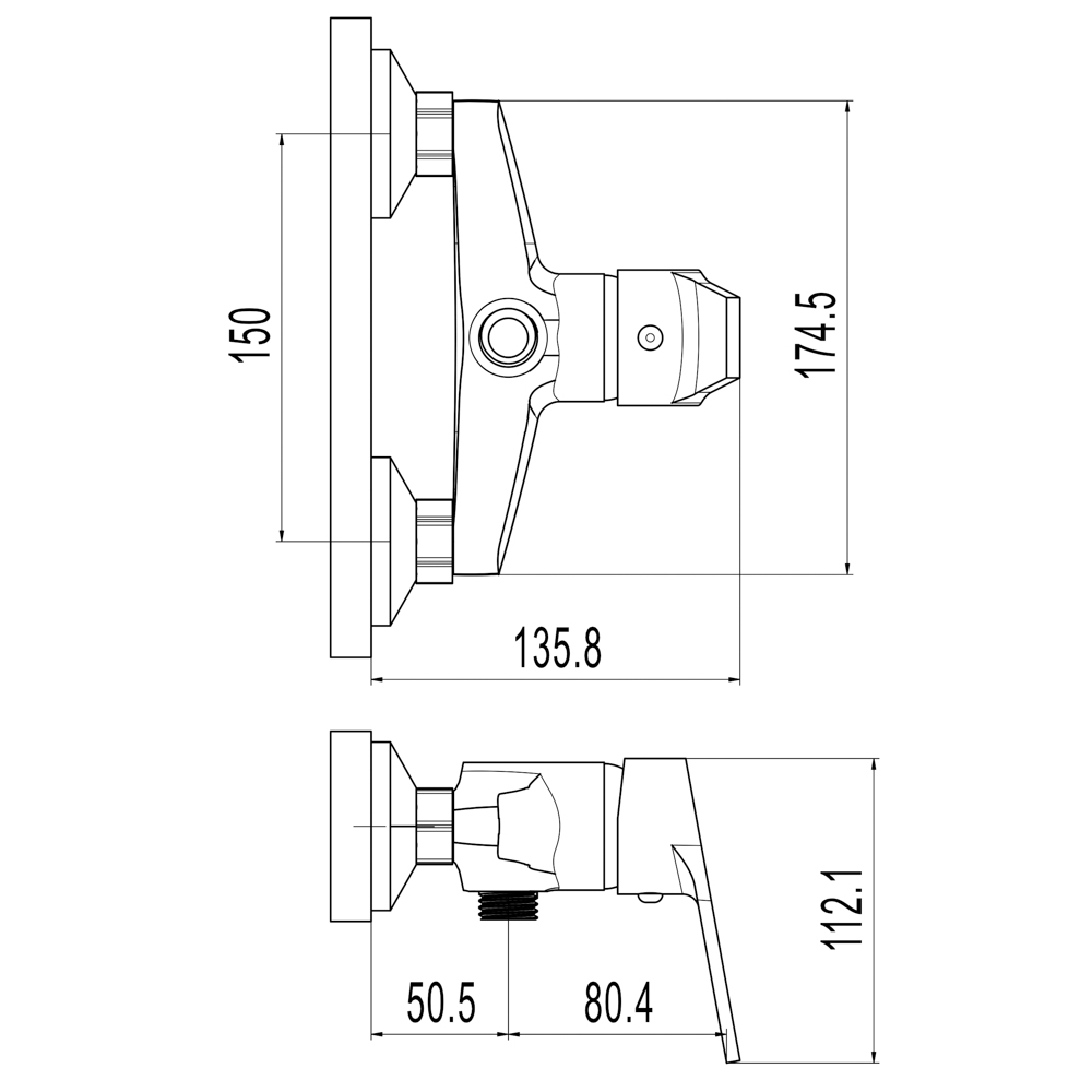 СоюзКран Смеситель для душа с душ. набором, керам. картридж 40мм, хром, цинк, SК04-N112, арт.№ 567-106