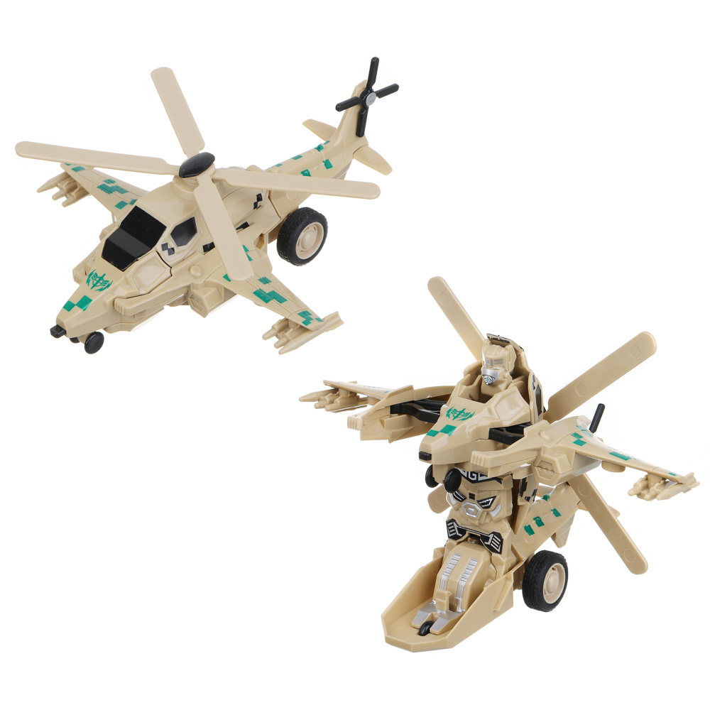 ИГРОЛЕНД Вертолет - трансформер 2 в 1, инерция, удар, ABS, 17х6х15 см, 2 дизайна, арт.№ 296-002