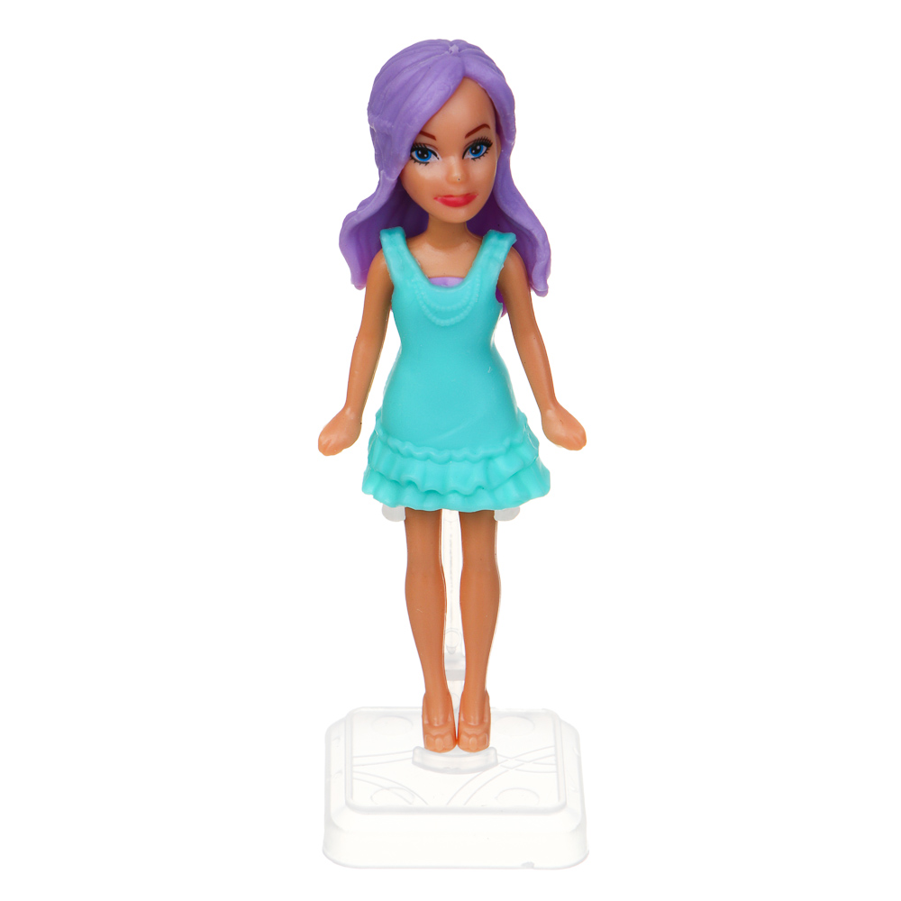 ИГРОЛЕНД Кукла 9 см с питомцем, ABS, PP, 9,5х2,5х12,5 см, 4 дизайна, арт.№ 436-145