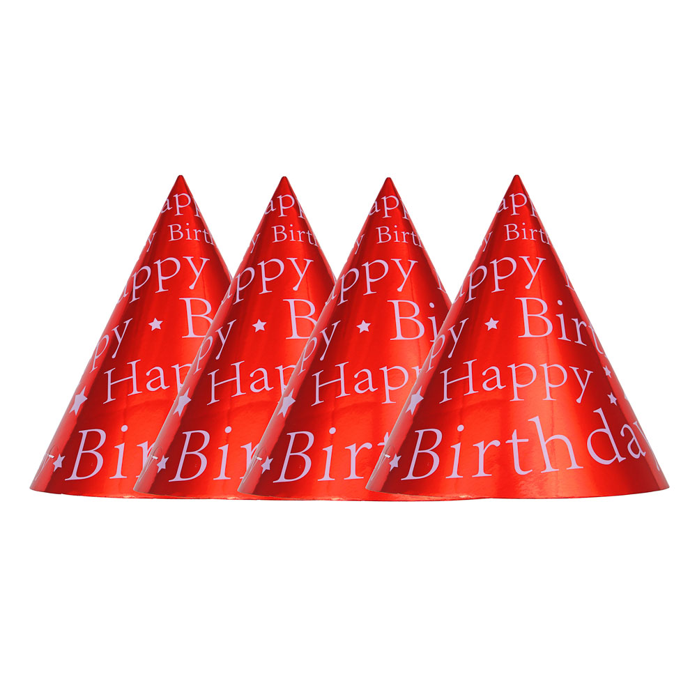 Набор колпаков праздничных тм Fntastic, бумага с фольгированным слоем, 19,5x15,5 см, 4 цвета, арт.№ 585-058