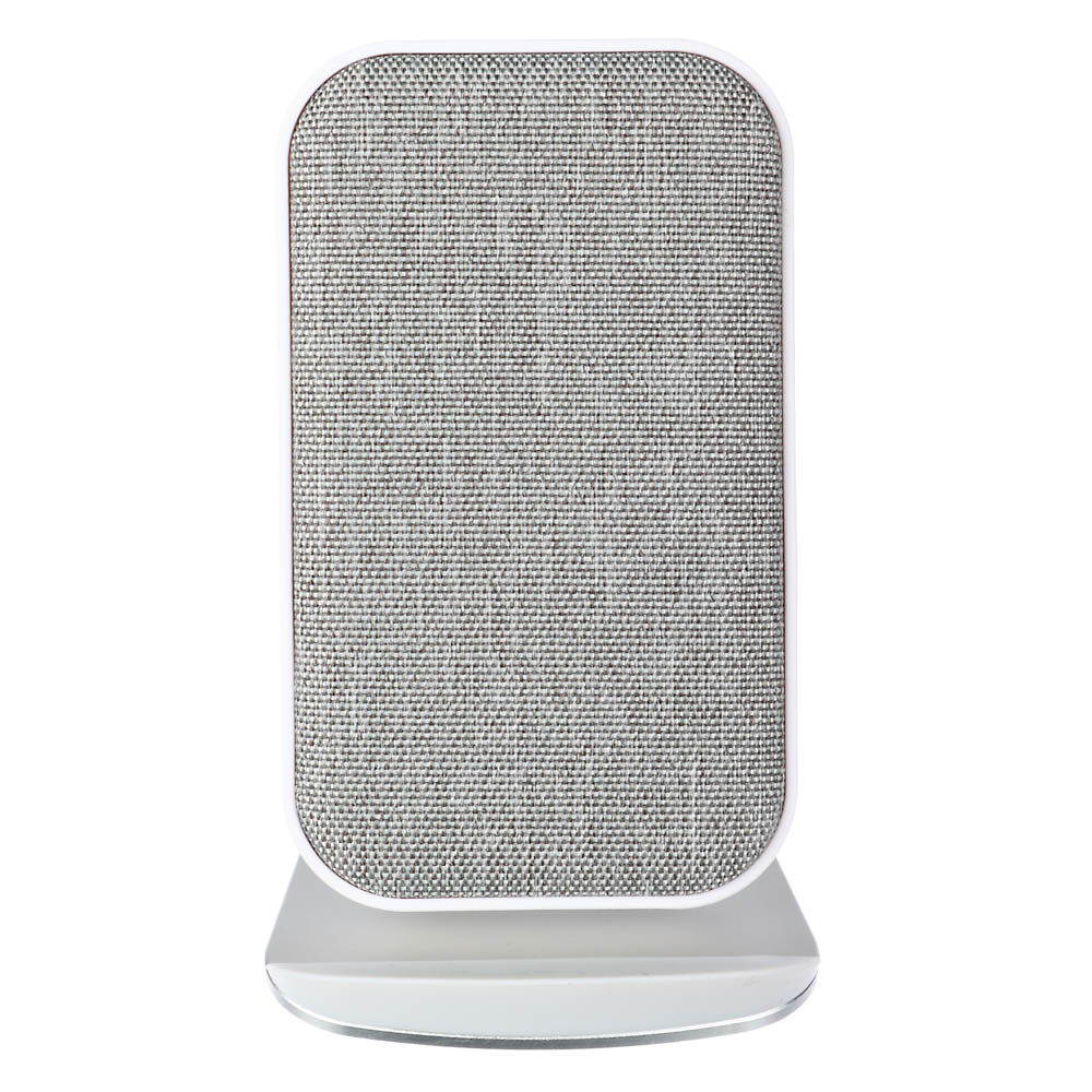 Беспроводное зарядное устройство BY Qi, 15Вт, тканевое покрытие, настольная, белый, арт.№ 916-241