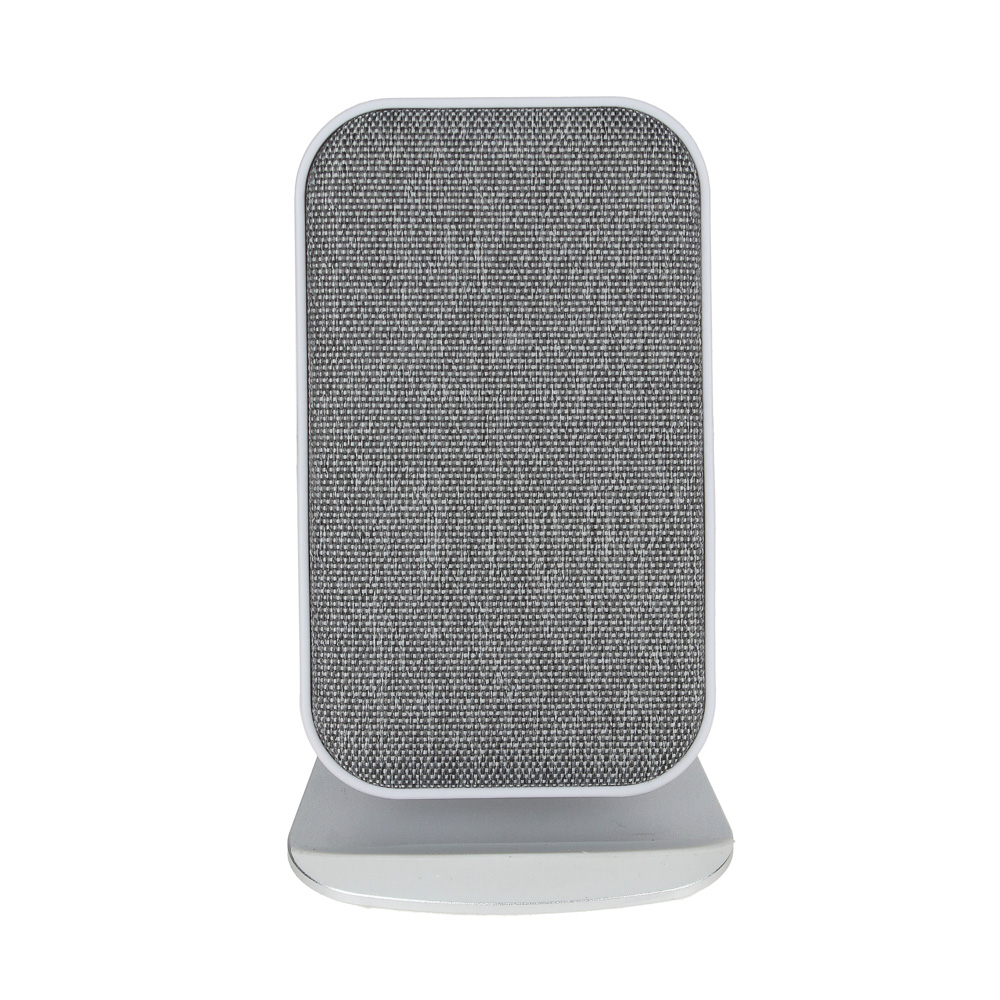 Беспроводное зарядное устройство BY Qi, 15Вт, тканевое покрытие, настольная, белый, арт.№ 916-241